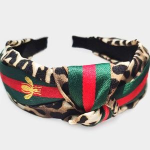 • Honey Bee Fabric Knot Color Block Headband